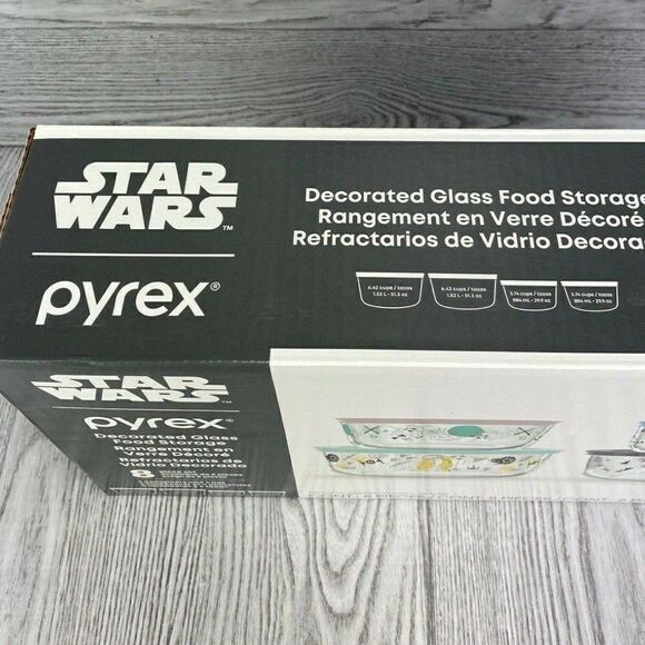NEW PYREX DISNEY STAR WARS 8 piece set: 4 Bowls (c - Picture 2 of 2